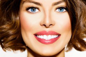 Beautiful woman smiling with white teeth