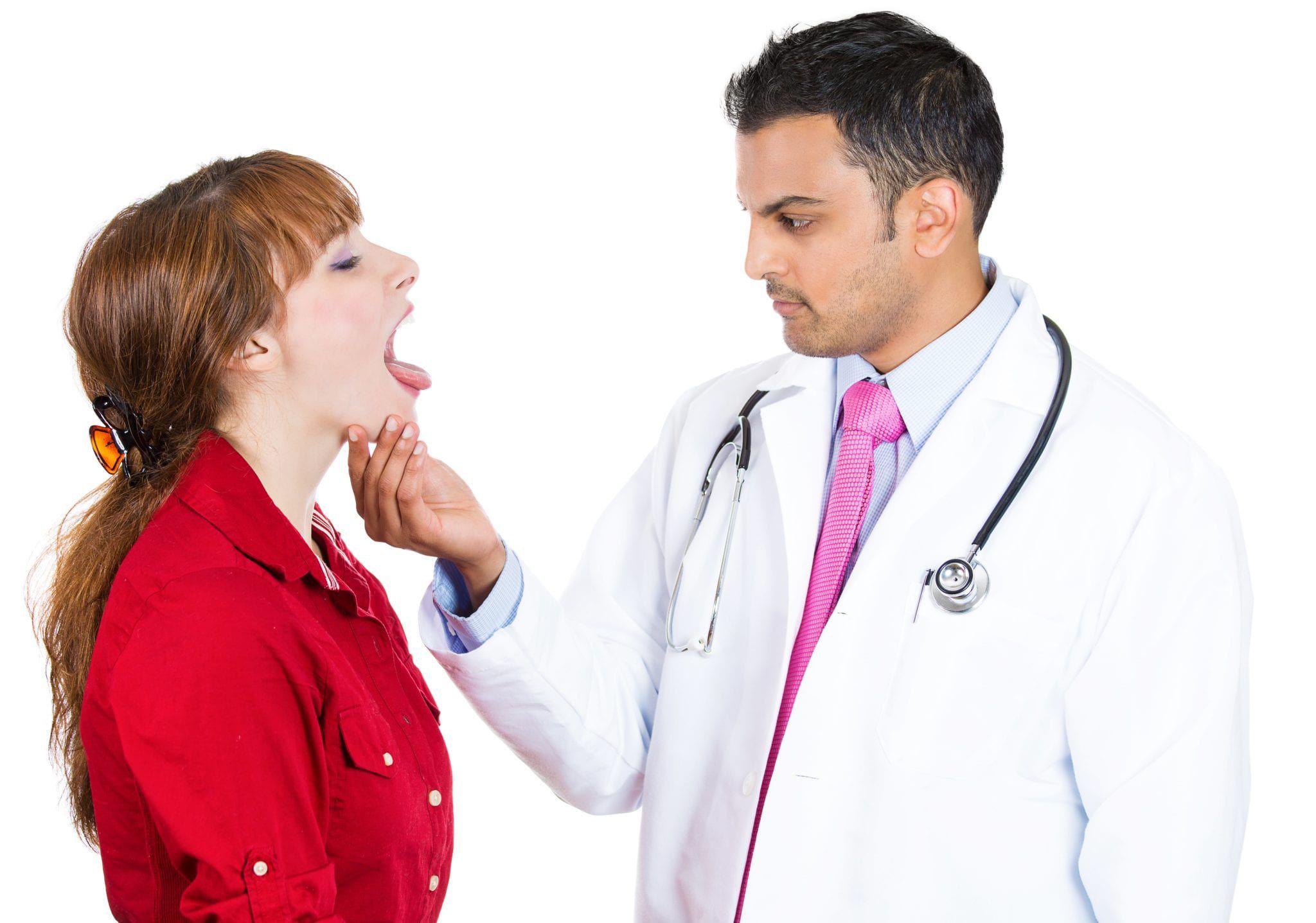 Сама обратись к врачу. Врач осматривает горло. Осмотр языка и полости рта.