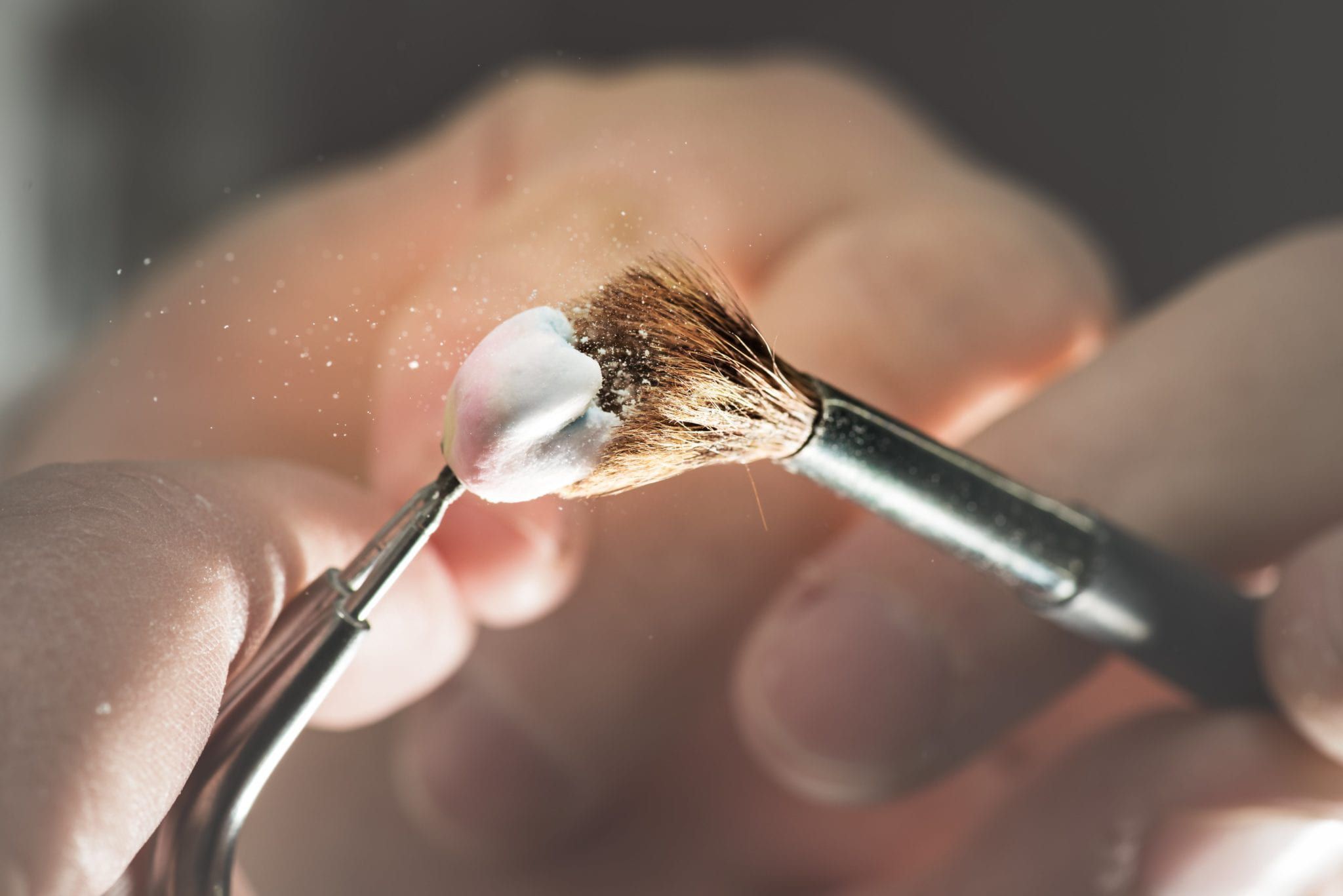 Dental crown being polished